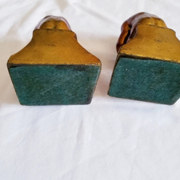Vintage Pair of Antique 1940s Rodin's "The Thinker" Bronzed Cast Metal Bookends - Picture 5 of 7